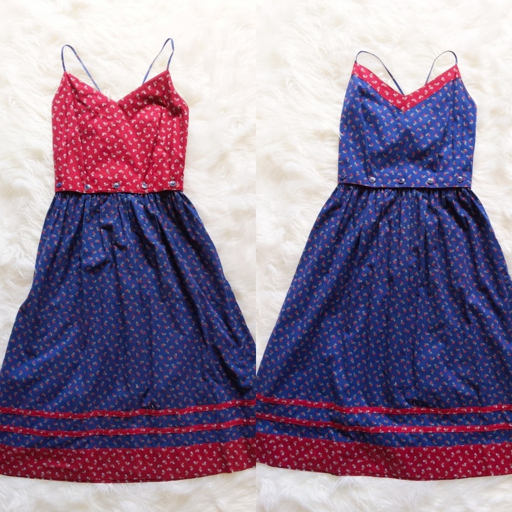 1970s Lanz Prairie Reversible Halter Dress